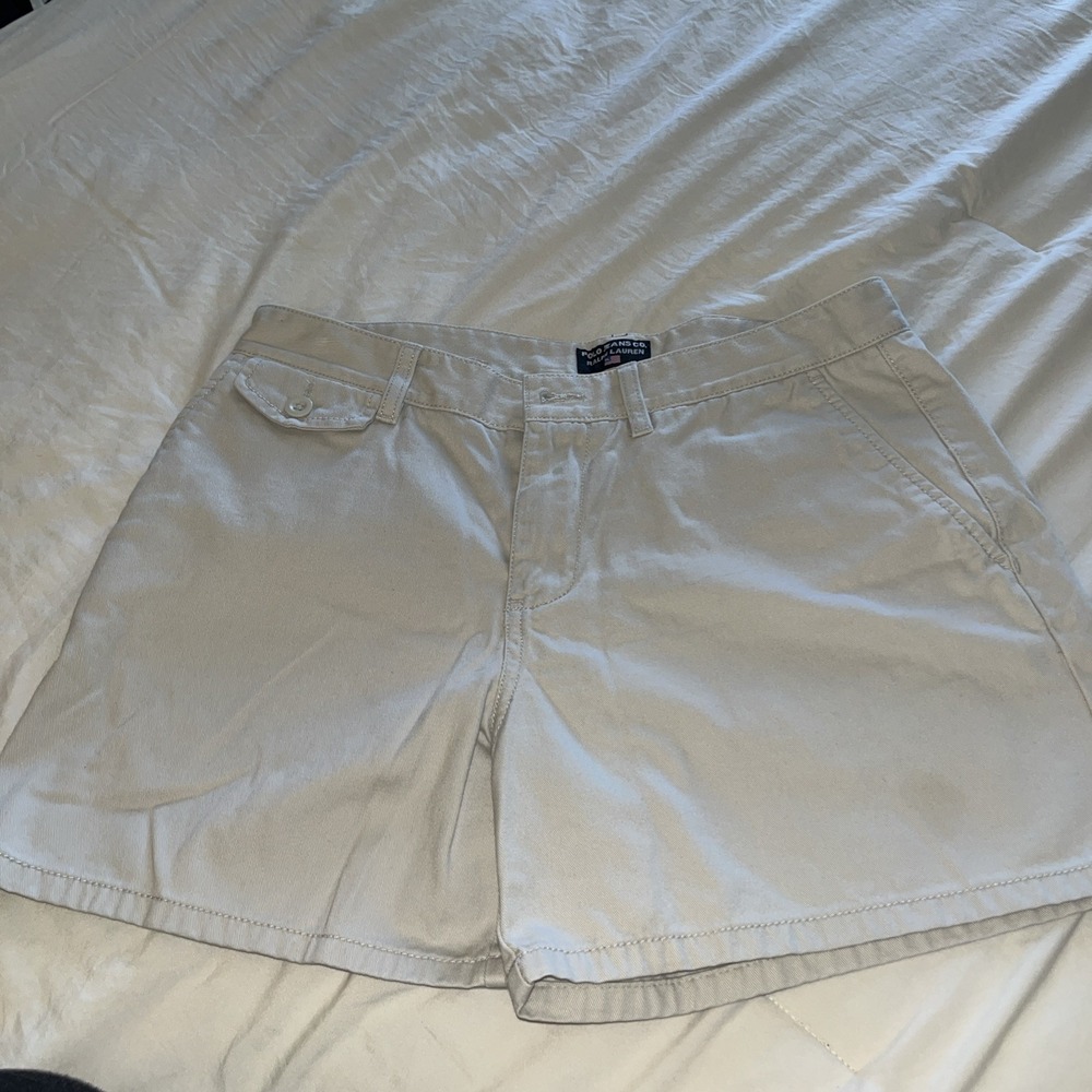 Vintage Polo Jeans Co Ralph Lauren Shorts Womens 8 Beige Chino Cotton
